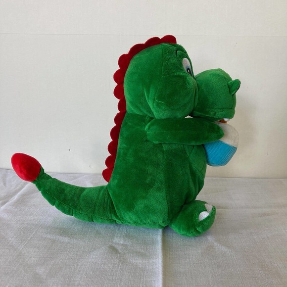 Legoland Plush Dragon Dinosaur Green with cupcake 10 inches Birthday Celebration - Picture 2 of 8